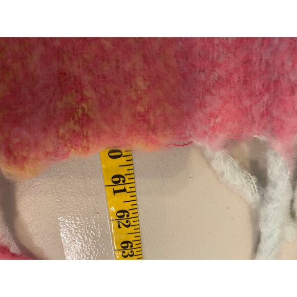 Abercrombie & Fitch Pink Plaid Wool-Blend Scarf With Fringe - Picture 6 of 7